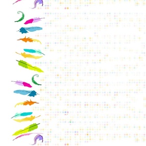 Rainbow Pastel - Feather Border 'n' Dots  -  © PinkSodaPop 4ComputerHeaven.com