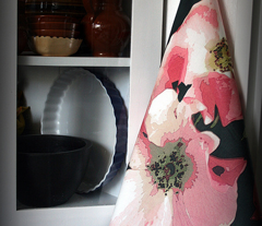 Wild roses tea towel - summer