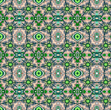 Jaunty Puzzle Retro Flower fabric by edsel2084 on Spoonflower - custom fabric