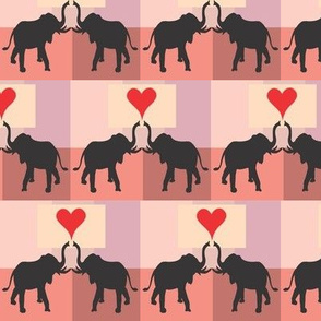 Elephant duo background squares