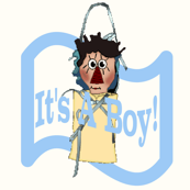 It's A Boy! Primitive Swaddling Big-Eyed Boy Favor