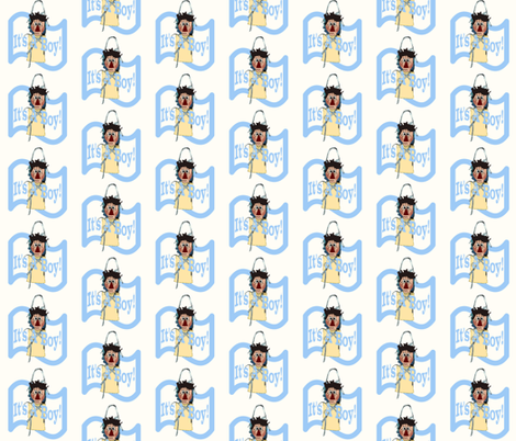 It's A Boy! Primitive Swaddling Big-Eyed Boy Favor fabric by lworiginals on Spoonflower - custom fabric