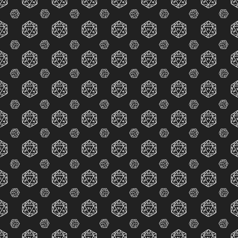 Black d20 fabric by pi-ratical on Spoonflower - custom fabric