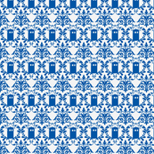 Phone Box Damask Blue