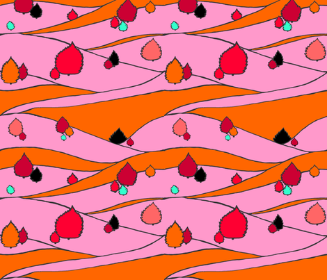 Cedar Trees hot orange and pink