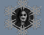Black metal in blue on dots