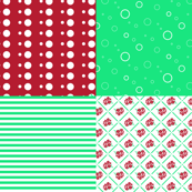vintage red and green coordinates on one fat quarter
