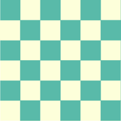 Cream and teal check