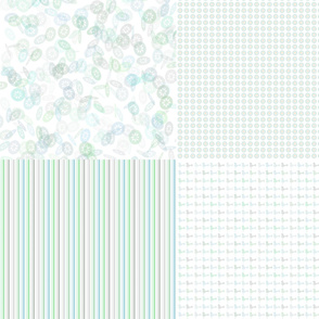 Fat Quarters Pastel Flowerbirds Quad