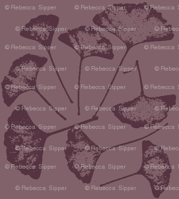 Ginko Leaves in Plum