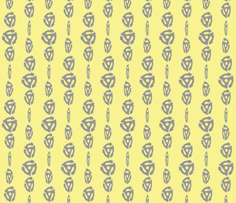 Spinning 45's - Lemon/Gray fabric by owlandchickadee on Spoonflower - custom fabric