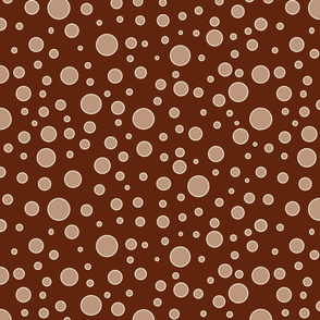 Dots - Tan Dots on Dark Red