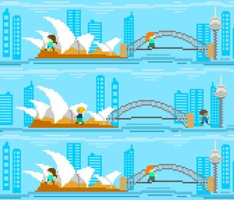 8 Bit Sydney fabric by erinibbertson on Spoonflower - custom fabric