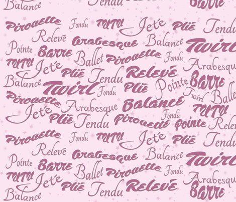 Ballet_words fabric by dancingwithfabric on Spoonflower - custom fabric