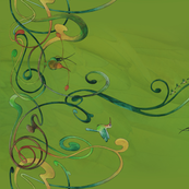 Art Nouveau hummingbird