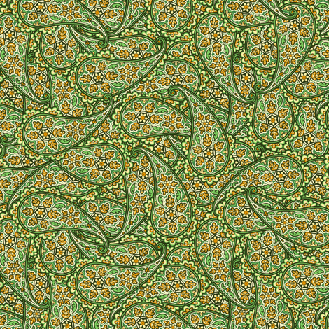 Green Paisley  fabric by artbyjanewalker on Spoonflower - custom fabric