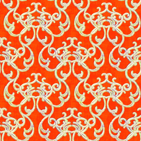 Damask Orange fabric by joanmclemore on Spoonflower - custom fabric