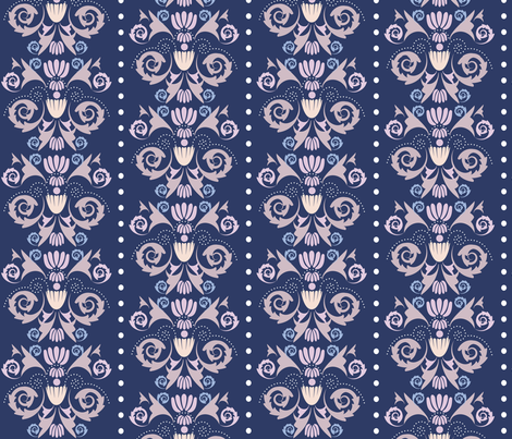 Multi-Damask - Beach Glass fabric by owlandchickadee on Spoonflower - custom fabric