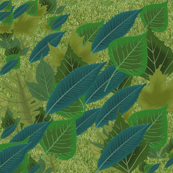 leaves - green & blue