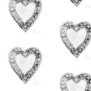 Black and White Lace Hearts
