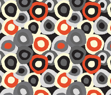 Target Dots Grey and Red fabric by gsonge on Spoonflower - custom fabric