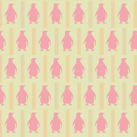 Pink Penguin fabric by susanpolston on Spoonflower - custom fabric