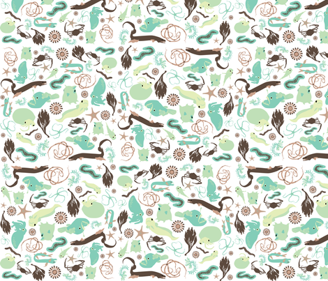 Deep Sea Ditsy fabric by laughingowldesign on Spoonflower - custom fabric