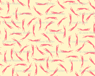 Pink and Yellow Greyhound Ditsy Print ©2012 by Jane Walker