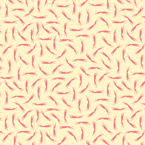 Pink and Yellow Greyhound Ditsy Print ©2012 by Jane Walker fabric by artbyjanewalker on Spoonflower - custom fabric