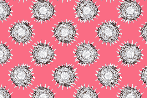 Sunflowers in Pink fabric by prettypenny on Spoonflower - custom fabric