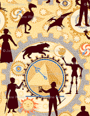 Steampunk Mosaic Time Machine -- Tiny version  ©2012 by Jane Walker