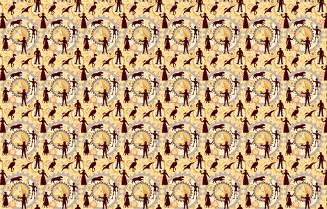 Steampunk Mosaic Time Machine -- Tiny version  ©2012 by Jane Walker fabric by artbyjanewalker on Spoonflower - custom fabric