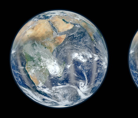 Final Frontier Collection ~Blue Marble ~ Eastern Hemisphere fabric by peacoquettedesigns on Spoonflower - custom fabric