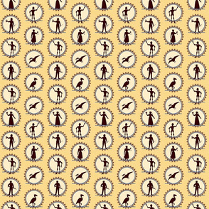Steampunk Victorian Character Silhouettes -- Tiny version  ©2012 by Jane Walker