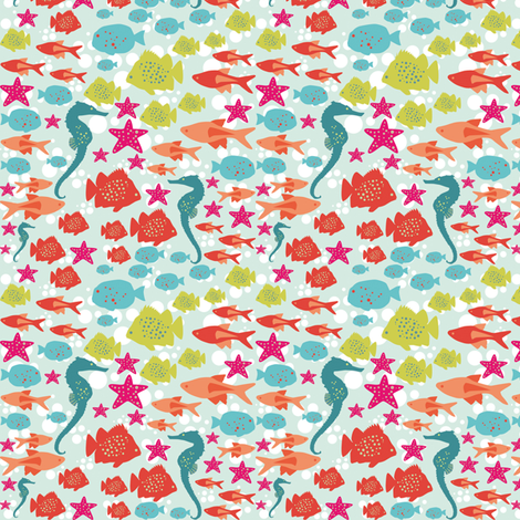Criaturas marinas fabric by la_nonna_aida on Spoonflower - custom fabric