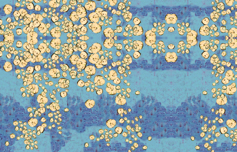 Snowblossom / Blue Sky fabric by trelilli on Spoonflower - custom fabric