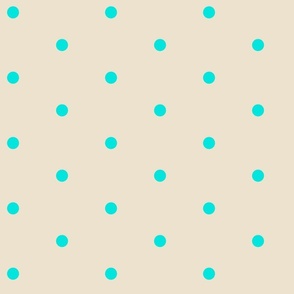 Wider Aqua Dots on Cream