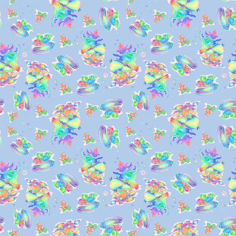 Ditsyperiwinkleshells fabric by leslipepper on Spoonflower - custom fabric