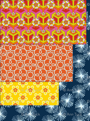 Chair Pillows + Lumbar - Orange Geometric