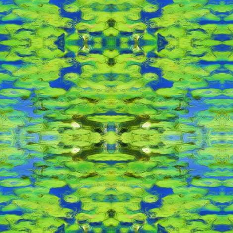 Lily Pad Ikat (large- bright greens & blues)