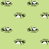 cargo bike with coffee on pistachio