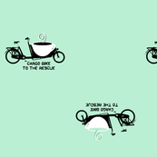 cargo bike with coffee on turquoise