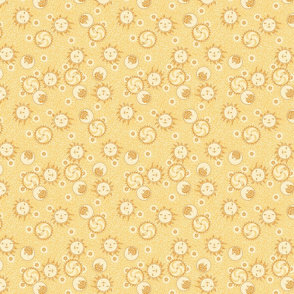 Mosaic Sun, Moon, and Gears -- Small version ©2012 by Jane Walker