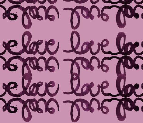 cestlaviv_tat love plum on plum fabric by cest_la_viv on Spoonflower - custom fabric