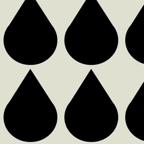 LARGE Raindrop black and off white