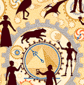 Steampunk Time Machine Doll fabric  © 2011 by Jane Walker