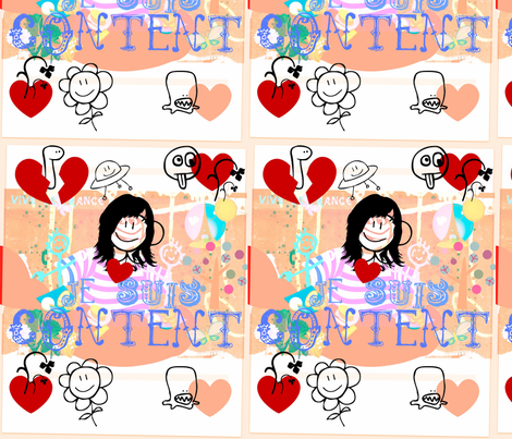 Je_suis_content_party fabric by _vandecraats on Spoonflower - custom fabric