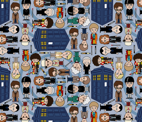 Who ville - Blue fabric by thirdhalfstudios on Spoonflower - custom fabric