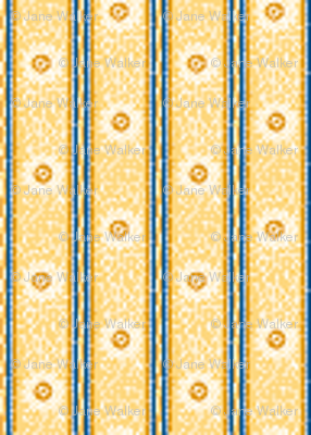 Miniature Gold, Blue, and Sun Stripe ©2012 by Jane Walker