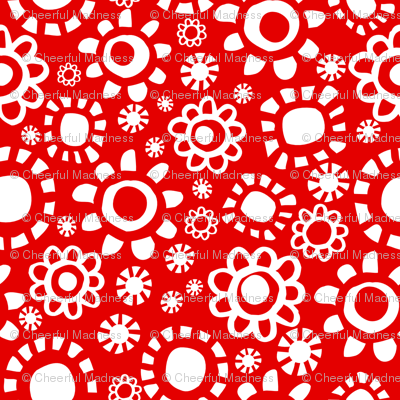 White Bloom on Red by Cheerful Madness!!